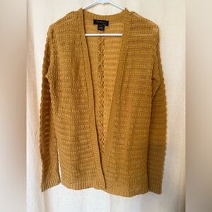 Serendipity Cardigan Sweater, Women’s Sz Med Mustard Yellow Long Sleeve Sweater